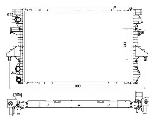 Купить запчасть NRF - 53796 Радиатор двигателя (Al) VW Transporter 1.9D 03- 53796
