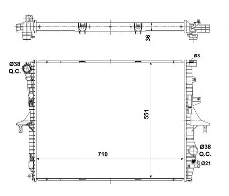 Купить запчасть NRF - 53798 Радиатор двигателя (Al) VW Touareg 2.5D 03- 53798