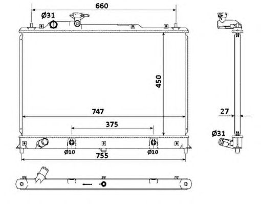 Купить запчасть NRF - 53904 Радиатор двигателя (Al) MAZDA CX7 2.3 07- 53904