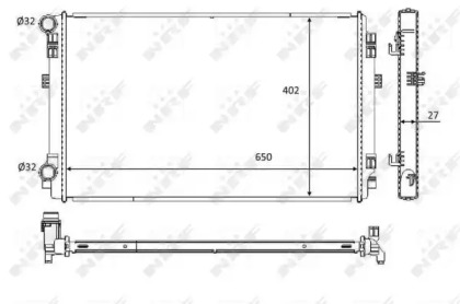 Купить запчасть NRF - 58453 Радиатор двигателя (Al) VW Passat 2.0D 15- 58453