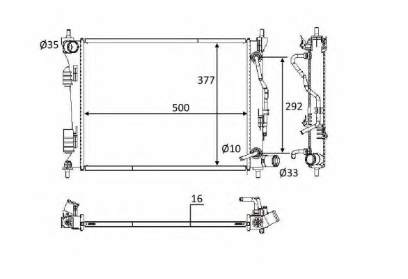 Купить запчасть NRF - 58556 Радиатор двигателя (Al) KIA Rio 1.4 12- 58556