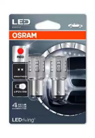 Купить запчасть OSRAM - 1457R02B OSRAM LED Standart Red P21/5W 12V 2.0/0.4W, 2шт, 1457R-02B