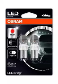 Купить запчасть OSRAM - 1557R02B OSRAM LED Premium Red P21/5W 12V 2.0/0.4W, 2шт, 1557R-02B