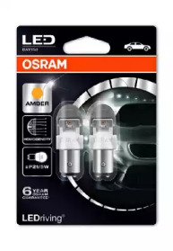 Купить запчасть OSRAM - 1557YE02B OSRAM LED Premium Amber P21/5W 12V 2.0/0.4W, 2шт, 1557YE-02B