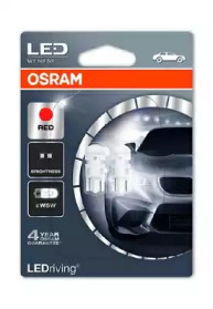 Купить запчасть OSRAM - 2880R02B OSRAM LED Standart Red W5W 12V 1W, 2шт, 2880R-02B (бл.2)