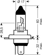 Купить запчасть OSRAM - 64193 OSRAM H4 Original 12V 60/55W, 1шт., 64193