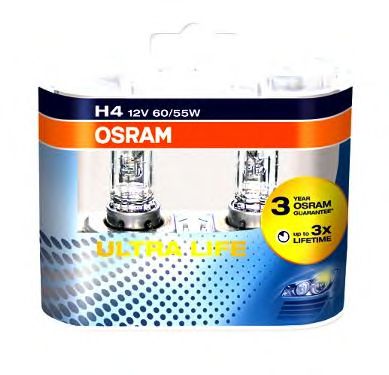 Купить запчасть OSRAM - 64193ULTHCB OSRAM H4 Ultra Life 12V 60/55W, 2шт., 64193ULT-HCB