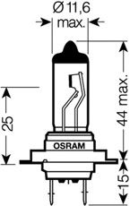 Купить запчасть OSRAM - 64210 Лампа автомобильная 64210 55W 12V PX26D 10X10X1 OSRAM