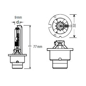 Купить запчасть OSRAM - 66450 Лампа г/с D4R (35W) P32d-6 Xenarc Original 4200K 66450 4008321349576