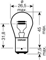Купить запчасть OSRAM - 7244 СНЯТО Лампа (18/5W) BAY15D 24V 7244 4008321091123