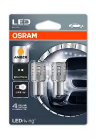 Купить запчасть OSRAM - 7456YE02B OSRAM LED Standart Amber P21W 12V 2.0W, 2шт, 7456YE-02B