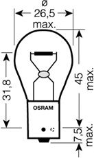 Купить запчасть OSRAM - 7507 OSRAM PY21W Original 12V 21W,7507