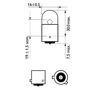 Купить запчасть PHILIPS - 12093NACP Стандартные лампы для салона и сигнальные лампы Vision RY10W/12 В/10 Вт