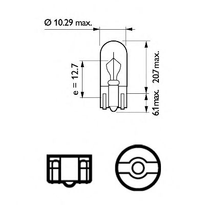 Купить запчасть PHILIPS - 12256B2 Стандартные лампы для салона и сигнальные лампы Vision W3W/12 В/3 Вт