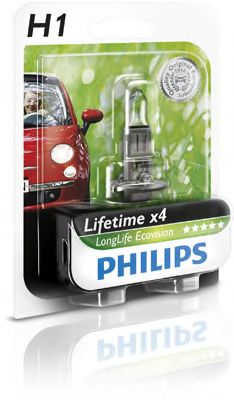 Купить запчасть PHILIPS - 12258LLECOB1 Лампа для автомобильных фар LongLife EcoVision H1/12 В/55 Вт