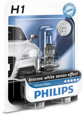 Купить запчасть PHILIPS - 12258WHVB1 Лампа для автомобильных фар WhiteVision H1/12 В/55 Вт