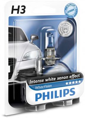 Купить запчасть PHILIPS - 12336WHVB1 Лампа для автомобильных фар WhiteVision H3/12 В/55 Вт