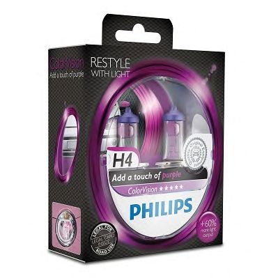 Купить запчасть PHILIPS - 12342CVPPS2 Лампа для автомобильных фар, фиолетовый ColorVision H4/12 В/60/55 Вт