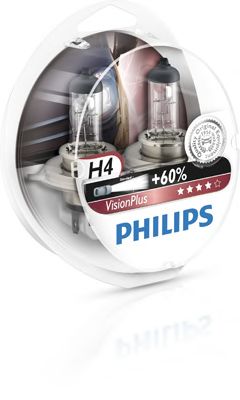 Купить запчасть PHILIPS - 12342VPS2 Лампа для автомобильных фар VisionPlus H4/12 В/60/55 Вт