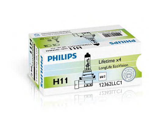 Купить запчасть PHILIPS - 12362LLECOC1 Лампа для автомобильных фар LongLife EcoVision H11/12 В/55 Вт