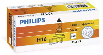 Купить запчасть PHILIPS - 12366C1 PHILIPS H16 Vision 12V 19W, 1 шт., 12366C1