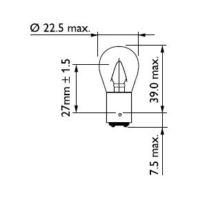 Купить запчасть PHILIPS - 12401CP Стандартные лампы для салона и сигнальные лампы Vision P22/12 В/15 Вт