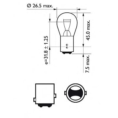 Купить запчасть PHILIPS - 12495CP Стандартные лампы для салона и сигнальные лампы Vision PR21/5W/12 В/21/5 Вт