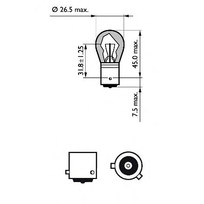 Купить запчасть PHILIPS - 12496LLECOCP Стандартные лампы для салона и сигнальные лампы LongLife EcoVision PY21W/12 В/21 Вт