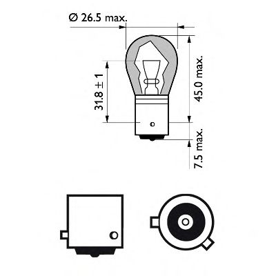 Купить запчасть PHILIPS - 12496NAB2 Стандартные лампы для салона и сигнальные лампы Vision PY21W/12 В/21 Вт