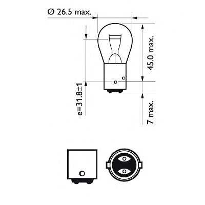 Купить запчасть PHILIPS - 12594B2 Стандартные лампы для салона и сигнальные лампы Vision P21W/12 В/21/4 Вт