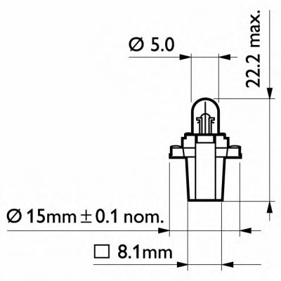 Купить запчасть PHILIPS - 12597CP Стандартные лампы для салона и сигнальные лампы Vision BAX/12 В/1,2 Вт