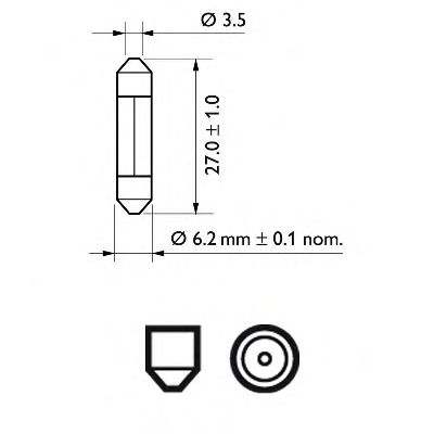 Купить запчасть PHILIPS - 12818CP Стандартные лампы для салона и сигнальные лампы Vision Фестон C3W/12 В/3 Вт