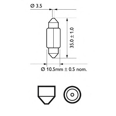 Купить запчасть PHILIPS - 12844B2 Стандартные лампы для салона и сигнальные лампы Vision Фестон C5W/12 В/5 Вт