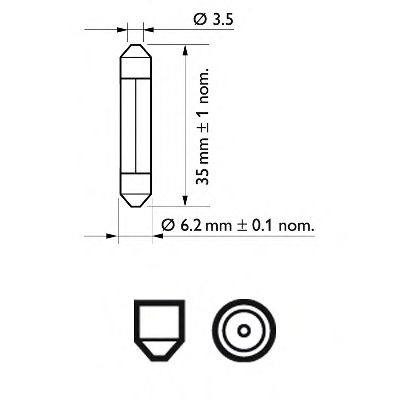 Купить запчасть PHILIPS - 12848CP Стандартные лампы для салона и сигнальные лампы Vision Фестон C3W/12 В/3 Вт