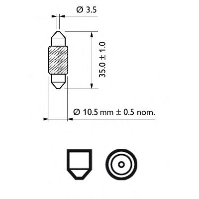 Купить запчасть PHILIPS - 12854CP Стандартные лампы для салона и сигнальные лампы Vision Фестон C10W/12 В/10 Вт