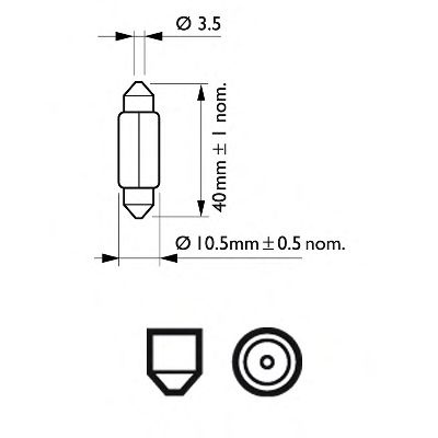 Купить запчасть PHILIPS - 12864CP Стандартные лампы для салона и сигнальные лампы Vision Фестон C5W/12 В/5 Вт