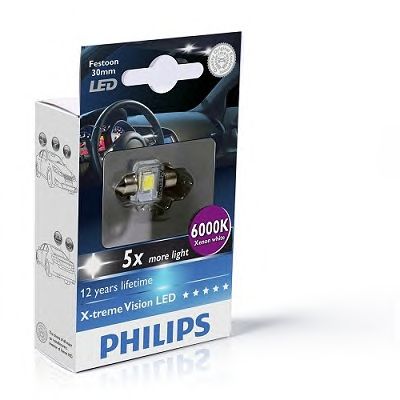 Купить запчасть PHILIPS - 129416000KX1 PHILIPS X-tremeVision LED C5W, Festoon 30 мм, дневной свет 6000K 12V 1W, 1 шт., 129416000KX1