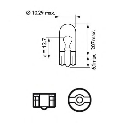 Купить запчасть PHILIPS - 12961LLECOB2 Стандартные лампы для салона и сигнальные лампы LongLife EcoVision W5W/12 В/5 Вт