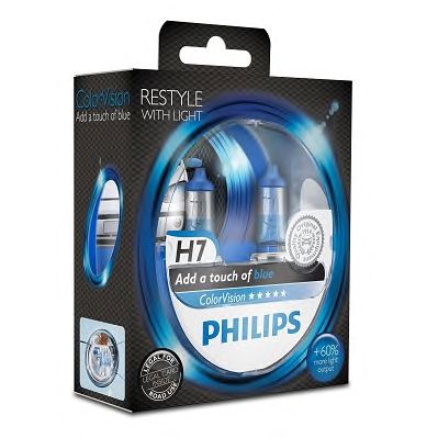 Купить запчасть PHILIPS - 12972CVPBS2 Лампа для автомобильных фар, голубой ColorVision H7/12 В/55 Вт