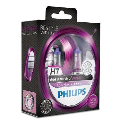 Купить запчасть PHILIPS - 12972CVPPS2 Лампа для автомобильных фар, фиолетовый ColorVision H7/12 В/55 Вт