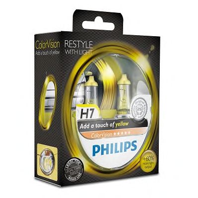 Купить запчасть PHILIPS - 12972CVPYS2 Лампа для автомобильных фар, желтый ColorVision H7/12 В/55 Вт