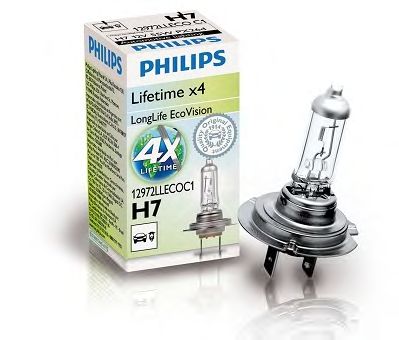 Купить запчасть PHILIPS - 12972LLECOC1 Лампа для автомобильных фар LongLife EcoVision H7/12 В/55 Вт