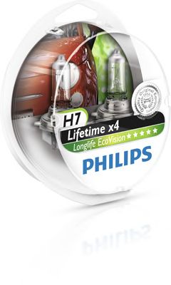 Купить запчасть PHILIPS - 12972LLECOS2 Лампа для автомобильных фар LongLife EcoVision H7/12 В/55 Вт