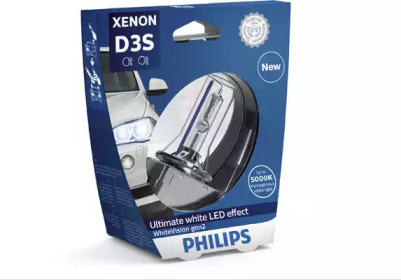 Купить запчасть PHILIPS - 42403WHV2S1 PHILIPS D3S Xenon WhiteVision gen2 5000K 42V 35W, 1шт, 42403WHV2S1