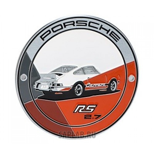 Купить запчасть PORSCHE - WAP0500500J Эмблема на решетку радиатора Porsche Grille badge RS 2.7 Limited edition, grey/orange