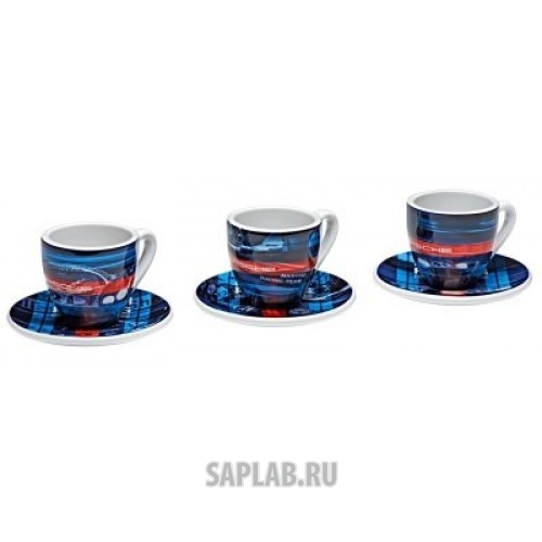 Купить запчасть PORSCHE - WAP0509270J Набор из трех чашек для эспрессо Porsche Espresso Cups, Limited Edition, Martini Racing Collection