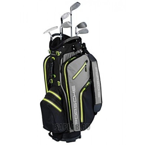 Купить запчасть PORSCHE - WAP0600420G Сумка на колесиках для гольфа Porsche Golf Cart Bag, Black-Grey-Green, артикул WAP0600420G