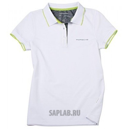 Купить запчасть PORSCHE - WAP5410XS0G Женское поло Porsche Women’s Polo Shirt Sport, White-Green, артикул WAP5410XS0G