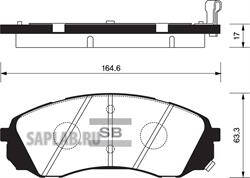 Купить запчасть SANGSIN - SP1238 Колодки тормозные HYUNDAI H1 02-/KIA CARNIVAL 06- передние SP1238