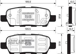 Купить запчасть SANGSIN - SP1250 Колодки тормозные NISSAN X-TRAIL/QASHQAI/TIIDA/INFINITI FX/RENAULT KOLEOS задние SP1250